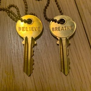 The Giving Key - 2 original keys - Breathe and Believe